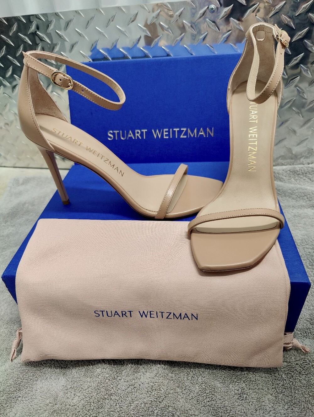 ✨NIB Stuart Weitzman Nudistcurve 100 Sandal Adobe Calf Sz 9.5 - FREE SHIPPING!!!